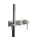 Gessi Shower316 Встраиваемый настенный смеситель для ванны, автоматический переключатель ванна-душ, держатель неподвижный, внешняя часть, цвет: шлифованная сталь. 54038#239
