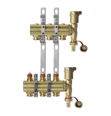 Комплект коллекторов Danfoss FHF-3 set с кронштейнами и воздухоотводчиками, 3 контура. 088U0703