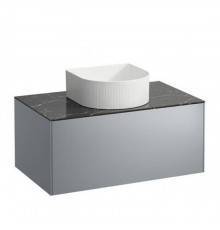 Laufen Sonar Тумба под раковину, 77.5х45.5х34см., 1 ящик, с отв. в центре, цвет: титан и черный мрамор. 4.0541.1.034.142.1
