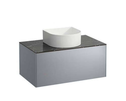 Laufen Sonar Тумба под раковину, 77.5х45.5х34см., 1 ящик, с отв. в центре, цвет: титан и черный мрамор. 4.0541.1.034.142.1