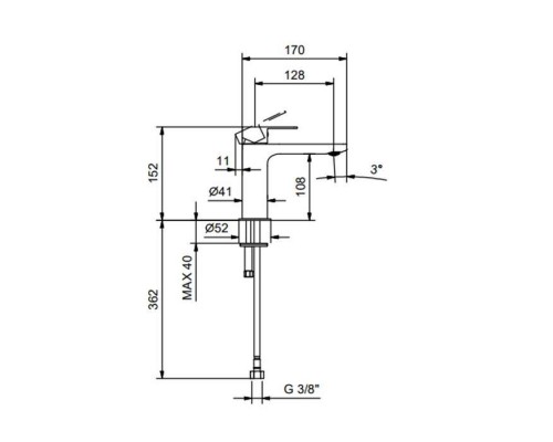 Fantini MYO Смесители для раковины на 1 отв., без донного клапана, цвет: хром. 61 02 V604WF