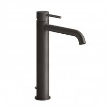 Gessi 316 Смеситель для раковины на 1 отв., высокий h:305мм, с донным клапаном, излив: 155мм, цвет: brushed black metal pvd. 54003#707