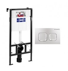 СЕТИнсталляция Sava Fix Slim+клавиша смыва белый глянец квадр. Инсталляция для подвесного унитаза Sava Fix Slim в комплекте с клавишей смыва