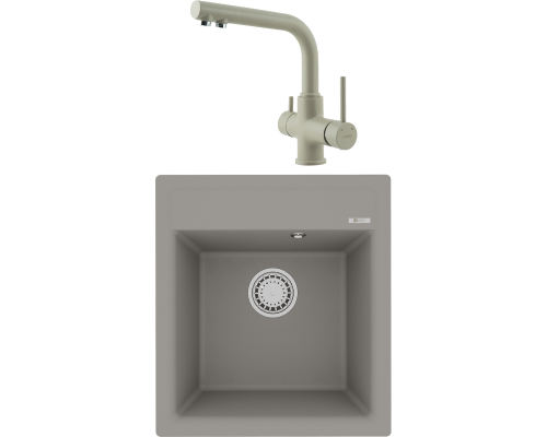 Комплект Мойка кухонная Lemark Hanka 450 9910009 грей + Смеситель Comfort LM3061PGR грей