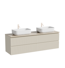 Тумба с раковиной Sancos Snob R 160, beige soft, столешница бежевая TT160A2X, раковина CN5043