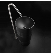 Kerasan Artwork Barrel Раковина 45x90 см, без отв., напольная, слив в стену, цвет: черный матовый. 474331