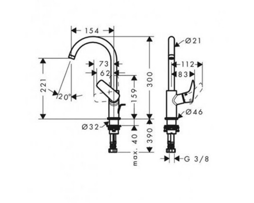 Hansgrohe Logis Смеситель для раковины, 71131000, цвет: хром. 71131000