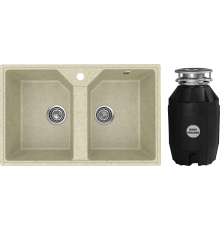 Комплект Мойка кухонная Practik PR-M 770-002 слоновая кость + Измельчитель Bone Crusher BC 810-AS