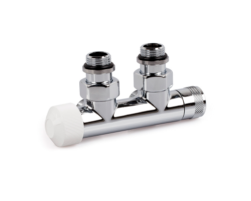 Узел нижнего подключения термостатический SR Rubinetterie угловой 1/2 х3/4 Е Хром (левый) 0685-1500C0E0