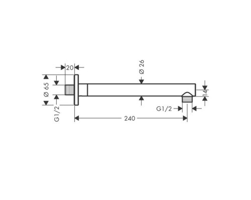 Hansgrohe Vernis Blend Душевой держатель 240 мм, цвет: хром . 27809000 Hansgrohe Vernis Blend Душевой держатель 240 мм, цвет: хром . 27809000