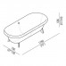 Agape Ottocento Small Ванна отдельностоящая 155x77.5x58 см, слив-перелив полированный хром, цвет: белый. AVAS0967ZZSP