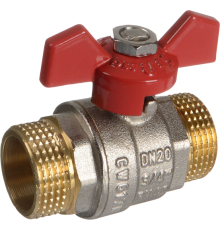 Шаровой кран TeRma RED 31025 3/4", нар-нар, ручка бабочка
