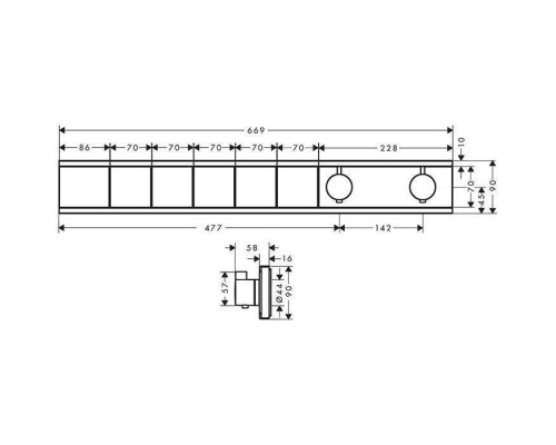 Hansgrohe RainSelect Термостат для душа, 5 источников, внешняя часть, цвет: хром. 15384000 Hansgrohe RainSelect Термостат для душа, 5 источников, внешняя часть, цвет: хром. 15384000