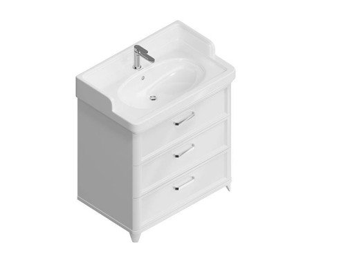 Kerama Marazzi Pompei Тумба напольная 80см, с 3 ящиками, цвет: белый глянцевый. PO.N.80.3\WHT