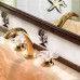 THG Oceania Смеситель для раковины, 3 отв., цвет: золото/прозрачный хрусталь. A2C-F01-151