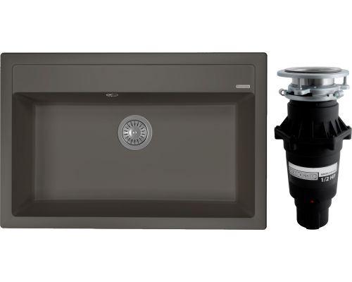 Комплект Мойка Florentina Липси 770 антрацит + Измельчитель Bone Crusher BC 810-SL Slim Line