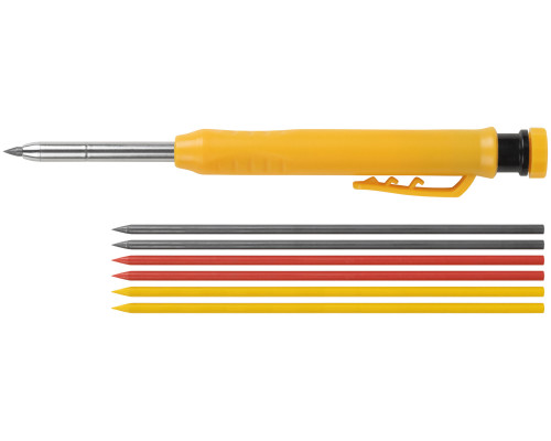 Карандаш строительный автоматический, 6 сменных грифелей FIT 04321