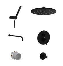 Душевой комплект VitrA Origin A49312EXP, С ВНУТРЕННЕЙ ЧАСТЬЮ, матовый черный