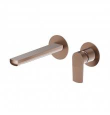 Newform Haka Смеситель для раковины, настенный, без донного клапана, цвет: PVD brushed copper bronze. 72028E.59.067