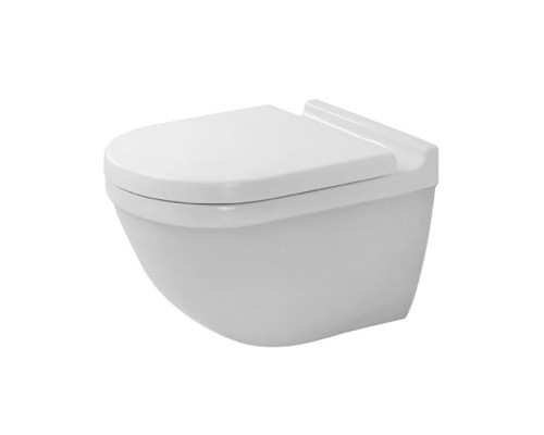 Duravit Starck 3 Унитаз подвесной безободковый, 540х360 мм, с сиденьем микролифт, цвет белый. 45270900A1 (2527090000+006389)