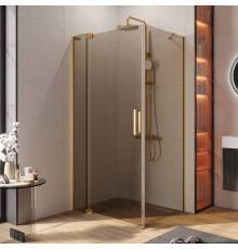 Душевой уголок Cezares Slider AH 1 100-70/80 BR BORO профиль брашированное золото, стекло бронза