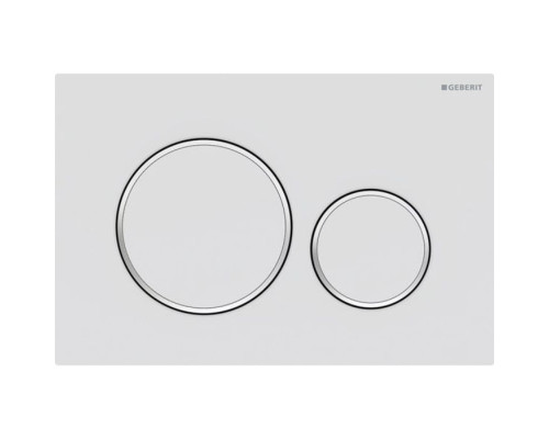 Geberit Sigma20 Клавиша для двойного смыва, круглая, цвет: белый матовый/хром. 115.882.JT.1