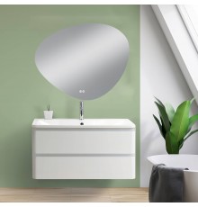 Мебель для ванной комнаты BelBagno Albano 80 подвесная, bianco lucido, зеркало STWORKI Муле 80