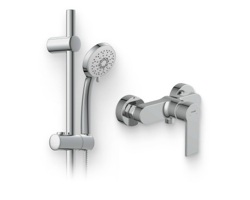 Душевой комплект Смеситель для душа Cersanit Brasko 63022 хром + Гарнитур Vibe 63067 хром