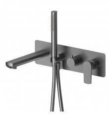 Newform Haka Смеситель для ванны, встраиваемый, с душевым гарнитуром, цвет: PVD brushed gun metal. 72072E.59.064