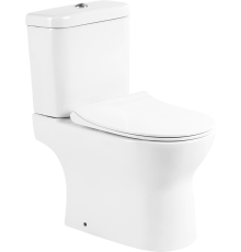 Унитаз-компакт BelBagno BB130CPR/SC безободковый, бачок BB130T, крышка BB130SC