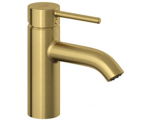 Kludi 38 272 N076 Bozz Смеситель для раковины 75 мм, гладкий, 5 л/мин, брашированное золото 38272N076