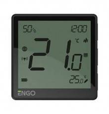 Беспроводной терморегулятор, черный, с модулем Zigbee, с аккумулятором, со встроенным датчиком влажности, с возможностью подключения датчика пола