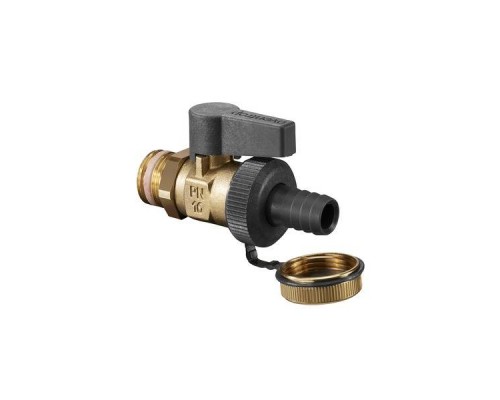 Кран шаровой, Oventrop, Optiflex KFE, DN-25, 1, Н, ручка-с ограничителем, латунь, со штуцером для шланга (мягкое уплотнение) и колпачком Кран шаровой, Oventrop, Optiflex KFE, DN-25, 1, Н, ручка-с ограничителем, латунь, со штуцером для шланга (мягкое уплотнение) и колпачком
