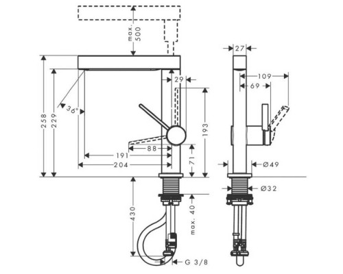 Hansgrohe Finoris Смеситель для раковины, 1 отв., с донным клапаном Push-Open, цвет: хром. 76063000 Hansgrohe Finoris Смеситель для раковины, 1 отв., с донным клапаном Push-Open, цвет: хром. 76063000