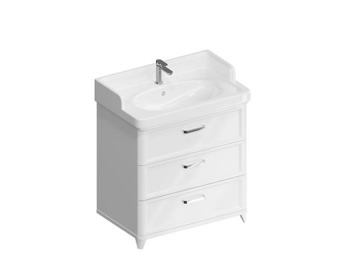 Kerama Marazzi Pompei Тумба напольная 80см, с 3 ящиками, цвет: белый глянцевый. PO.N.80.3\WHT