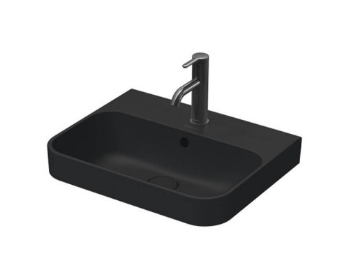 Duravit Happy D.2 Plus Раковина накладная, 50х40см., с 1 отв., выпуск с керамической крышкой, цвет: Anthracite matt. 2360501360