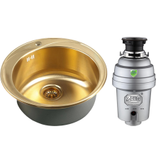 Комплект Мойка кухонная Zorg Inox Pvd SZR-510/205 Bronze + Измельчитель Inox D ZR-38 D
