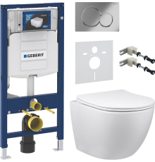 Комплект Унитаз подвесной Vincea Globo VT1-14 + Крепления Geberit Duofix 111.815.00.1 к стене + Шумоизоляция 156.050.00.1 + Инсталляция UP 320 111.300.00.5 + Кнопка Sigma 01 115.770.21.5 хром