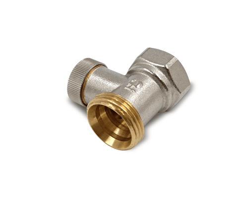 Клапан запорный Primoclima Armature прямой ВР-НР 1/2 х3/4 без хвостовика, никель PC3412RSNN