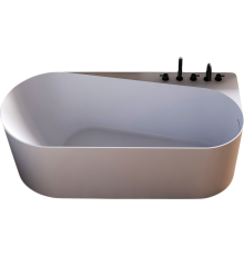 Акриловая ванна Abber AB9496-1.5 R 150x75 см, угловая, с каркасом, со сливом-переливом, асимметричная