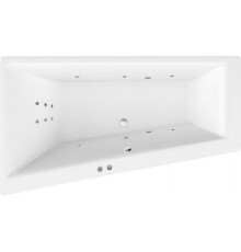Акриловая ванна Excellent Sfera Slim WAEX.SFL17S.LINE L 170x100 см, угловая, с гидромассажем, с каркасом, со сливом-переливом, асимметричная