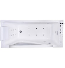 Акриловая ванна Orans 65108R0 R 170x75 см, с гидромассажем, с каркасом, с экранами, со сливом-переливом, со смесителем, с подголовником, с поручнем