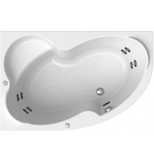Акриловая ванна Radomir Vannesa Massage Ирма классик, L 160x105 см, угловая, с гидромассажем, с каркасом, с экраном, со сливом-переливом, с полотенцедержателем, асимметричная