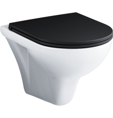 Унитаз подвесной AM.PM Gem FlashClean C901700SCmb безободковый, с микролифтом, крышка черная