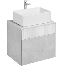 Тумба с раковиной AQUATON Марбл 60 слэйт, белая матовая, раковина 32700B000