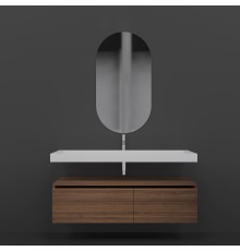 Мебель для ванной комнаты Armadi Art Flat 140 подвесная, dark oak, 2 тумбы 60 и 80