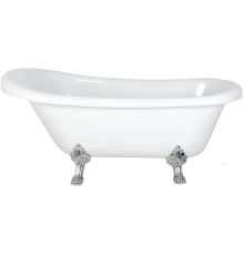 Акриловая ванна Ceruttispa Classic 9323 155x75 см, отдельностоящая, овальная, с ножками, со сливом-переливом