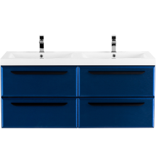 Тумба с раковиной Cezares Eco 120, sapfiro, 4 ящика, ручки черные