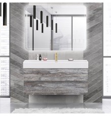 Мебель для ванной комнаты Cezares Molveno 46 120 legno grigio, с раковиной Cezares CZR-MIL-120-LVB