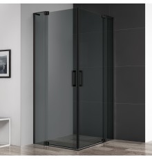 Душевой уголок Cezares Slider A 2 90/100 Grigio Nero профиль черный, стекло серое
